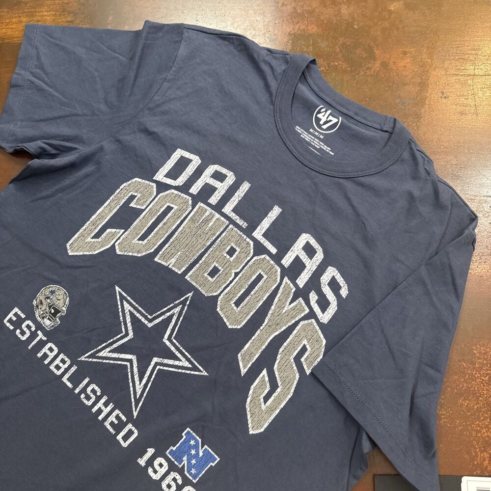 Dallas Cowboys Navy Mens T-shirt graphic logo sportswear tee NFL football ’47